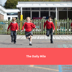 school children running in the playground text reads "the daily mile"