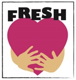 hands hugging a heart text reads "FRESH"