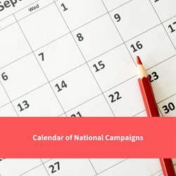 text reads "calendar of national campaigns"